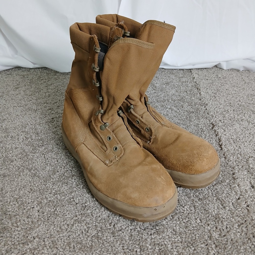 Belleville Mens Coyote Tan Suede Military Combat Boots Vibram Sole Tactical Work
